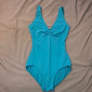 blue capezio v-neck leotard